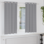 Cortinas con cortinas 2 pcs Gris claro 175 x 140 cm Poliéster