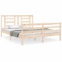 Bed frame with solid wood headboard 160x200 cm by vidaXL, Beds and slatted bases - Ref: Foro24-3194711, Price: 137,35 €, Disc...