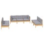 Garden furniture set 7 pieces and cushions solid pine wood by vidaXL, Garden sets - Ref: Foro24-3096219, Price: 552,58 €, Dis...