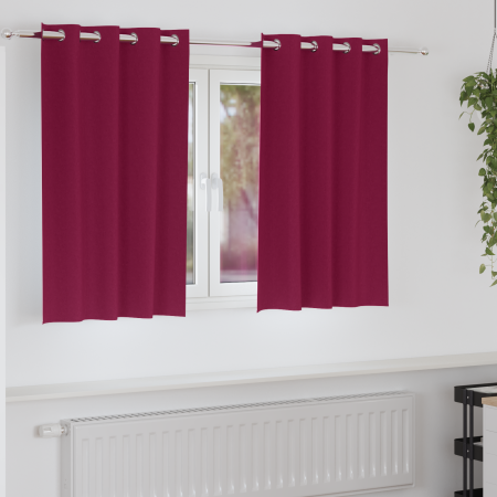 Cortinas con cortinas 2 pcs Rojo vino 140 x 140 cm Poliéster