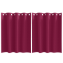 Cortinas con cortinas 2 pcs Rojo vino 140 x 140 cm Poliéster