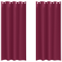 Cortinas con cortinas 2 pcs Rojo vino 260 x 140 cm Poliéster