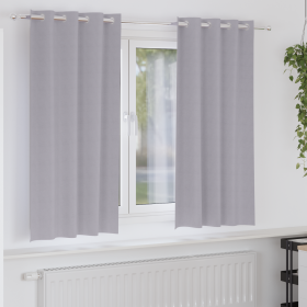 Cortinas 2 pcs Gris metálico 175 x 140 cm Poliéster