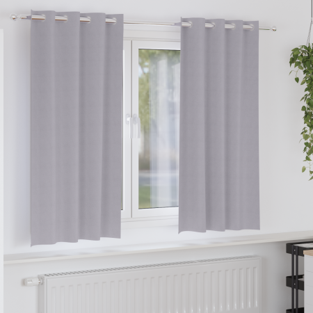 Cortinas 2 pcs Gris metálico 175 x 140 cm Poliéster