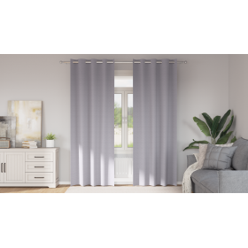 Cortinas 2 pcs Gris metálico 225 x 140 cm Poliéster