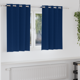 Cortinas con cortinas 2 pcs Azul oscuro 140 x 140 cm Poliéster