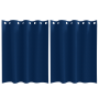 Cortinas con cortinas 2 pcs Azul oscuro 140 x 140 cm Poliéster