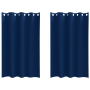 Cortinas con cortinas 2 pcs Azul oscuro 175 x 140 cm Poliéster
