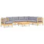 Gartenmöbel-Set 8-teilig und Kissen aus massivem Kiefernholz von vidaXL, Gartensets - Ref: Foro24-3096724, Preis: 613,57 €, R...