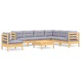 Gartenmöbel-Set 8-teilig und Kissen aus massivem Kiefernholz von vidaXL, Gartensets - Ref: Foro24-3096724, Preis: 613,57 €, R...