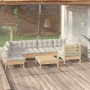 Gartenmöbel 7 Stück Kissen aus cremefarbenem Kiefernholz von vidaXL, Gartensets - Ref: Foro24-3096424, Preis: 553,50 €, Rabat...