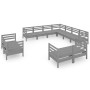Gartenmöbel-Set 11-teilig aus massivem Kiefernholz, grau von vidaXL, Gartensets - Ref: Foro24-3083216, Preis: 663,71 €, Rabat...