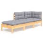 3-piece garden furniture set with solid pine wood cushions by vidaXL, Garden sets - Ref: Foro24-3096279, Price: 217,47 €, Dis...