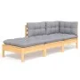 3-teiliges Gartenmöbel-Set mit Kissen aus massivem Kiefernholz von vidaXL, Gartensets - Ref: Foro24-3096279, Preis: 208,01 €,...