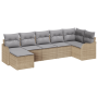 Conjunto de Sofás de Jardín de 7 Piezas con Almohadas Beige