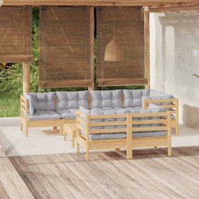 Garden furniture set 8 pieces and cushions solid pine wood by vidaXL, Garden sets - Ref: Foro24-3096495, Price: 657,89 €, Dis...
