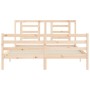 Bed frame with solid wood headboard 160x200 cm by vidaXL, Beds and slatted bases - Ref: Foro24-3194711, Price: 137,35 €, Disc...