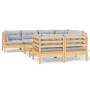 Gartenmöbel-Set 8-teilig und Kissen aus massivem Kiefernholz von vidaXL, Gartensets - Ref: Foro24-3096495, Preis: 657,89 €, R...