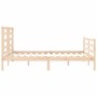 Bed frame with solid wood headboard 160x200 cm by vidaXL, Beds and slatted bases - Ref: Foro24-3194711, Price: 137,35 €, Disc...