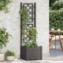 Jardinera con enrejado PP gris antracita 43x43x142 cm