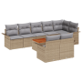 Conjunto de Sofás de Jardín de 9 Piezas con Cojines Beige