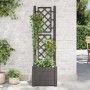 Jardinera con enrejado PP gris antracita 43x43x142 cm