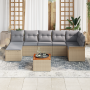 Conjunto de Sofá de Jardín de 8 Piezas con Cojines Beige Ratán