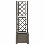 Jardinera con enrejado PP gris antracita 43x43x142 cm
