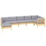 Garden furniture set 7 pieces and cushions solid pine wood by vidaXL, Garden sets - Ref: Foro24-3096549, Price: 508,77 €, Dis...