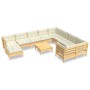 Gartenmöbel 11-teilig und Kissen aus cremefarbenem Kiefernholz von vidaXL, Gartensets - Ref: Foro24-3097037, Preis: 923,64 €,...