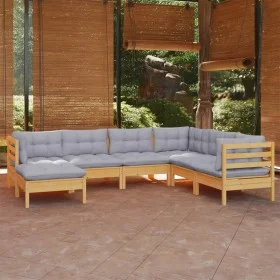 Garden furniture set 7 pieces and cushions solid pine wood by vidaXL, Garden sets - Ref: Foro24-3096561, Price: 508,81 €, Dis...