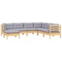 Gartenmöbel-Set 7-teilig und Kissen aus massivem Kiefernholz von vidaXL, Gartensets - Ref: Foro24-3096561, Preis: 515,97 €, R...