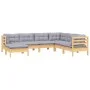 Juego de muebles de jardín 7 pzas y cojines madera maciza pino de vidaXL, Conjuntos de jardín - Ref: Foro24-3096561, Precio: ...