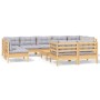 Gartenmöbel-Set 10-teilig und Kissen aus massivem Kiefernholz von vidaXL, Gartensets - Ref: Foro24-3096531, Preis: 863,40 €, ...