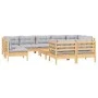 Garden furniture set 10 pieces and cushions solid pine wood by vidaXL, Garden sets - Ref: Foro24-3096531, Price: 800,02 €, Di...