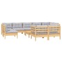 Gartenmöbel-Set 10-teilig und Kissen aus massivem Kiefernholz von vidaXL, Gartensets - Ref: Foro24-3096531, Preis: 863,40 €, ...