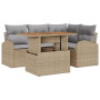 Conjunto de Sofá de Jardín de 5 Piezas con Cojines Beige de