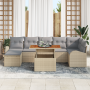 Conjunto de Sofá de Jardín de 8 Piezas con Cojines Beige de