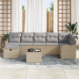 Conjunto de Sofá de Jardín de 8 Piezas con Cojines Beige