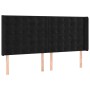 Cama box spring colchón y LED terciopelo negro 180x200 cm