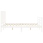 White solid wood bed frame with headboard 140x190 cm by vidaXL, Beds and slatted bases - Ref: Foro24-3193837, Price: 127,96 €...