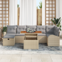 Conjunto de Sofá de Jardín de 8 Piezas con Cojines Beige
