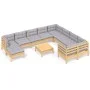 Juego de muebles de jardín 11 pzas y cojines madera de pino by vidaXL, Garden sets - Ref: Foro24-3097036, Price: 844,93 €, Di...