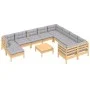 Juego de muebles de jardín 11 pzas y cojines madera de pino by vidaXL, Garden sets - Ref: Foro24-3097036, Price: 844,93 €, Di...