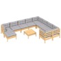 Juego de muebles de jardín 11 pzas y cojines madera de pino von vidaXL, Gartensets - Ref: Foro24-3097036, Preis: 857,33 €, Ra...