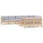 Gartenmöbel-Set 9 Stück und Kissen aus massivem Kiefernholz von vidaXL, Gartensets - Ref: Foro24-3096507, Preis: 677,26 €, Ra...