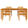 Conjunto de Comedor de Jardín de 7 Piezas Madera Maciza de