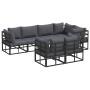 Conjunto de sofá de jardín 7 pcs Negro 283 x 143 x 71 cm