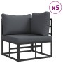 Conjunto de sofá de jardín 7 pcs Negro 283 x 143 x 71 cm