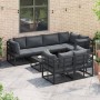 Conjunto de sofá de jardín 7 pcs Negro 283 x 143 x 71 cm